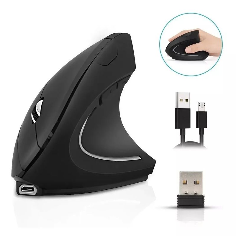 GENERICO - Mouse Inalambrico Vertical 1600dpi Recargable ergonomico