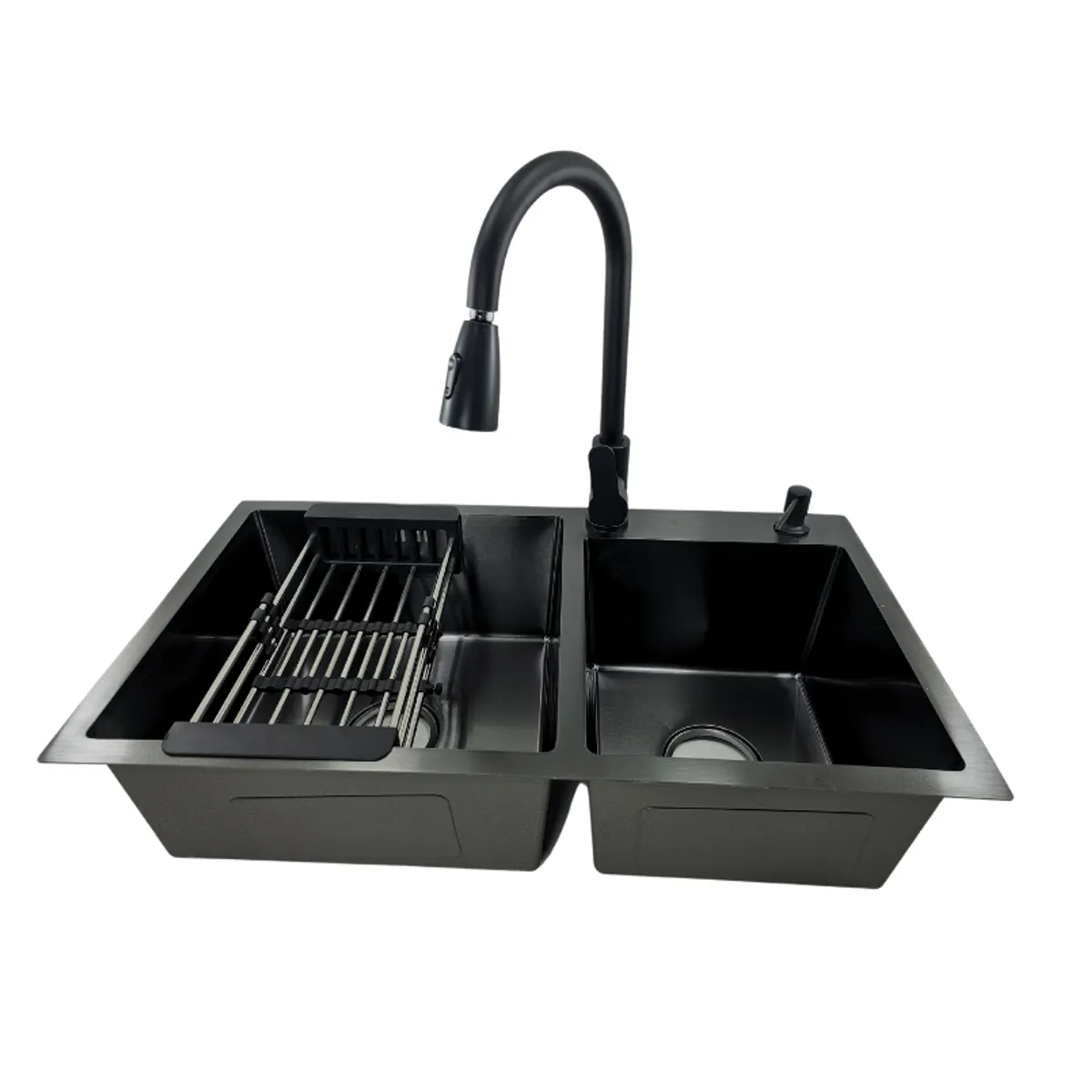 MODERN SPACE - Lavaplatos 78x43 Cm 2.5 Mm Black + Llave Extraíble + Disp.