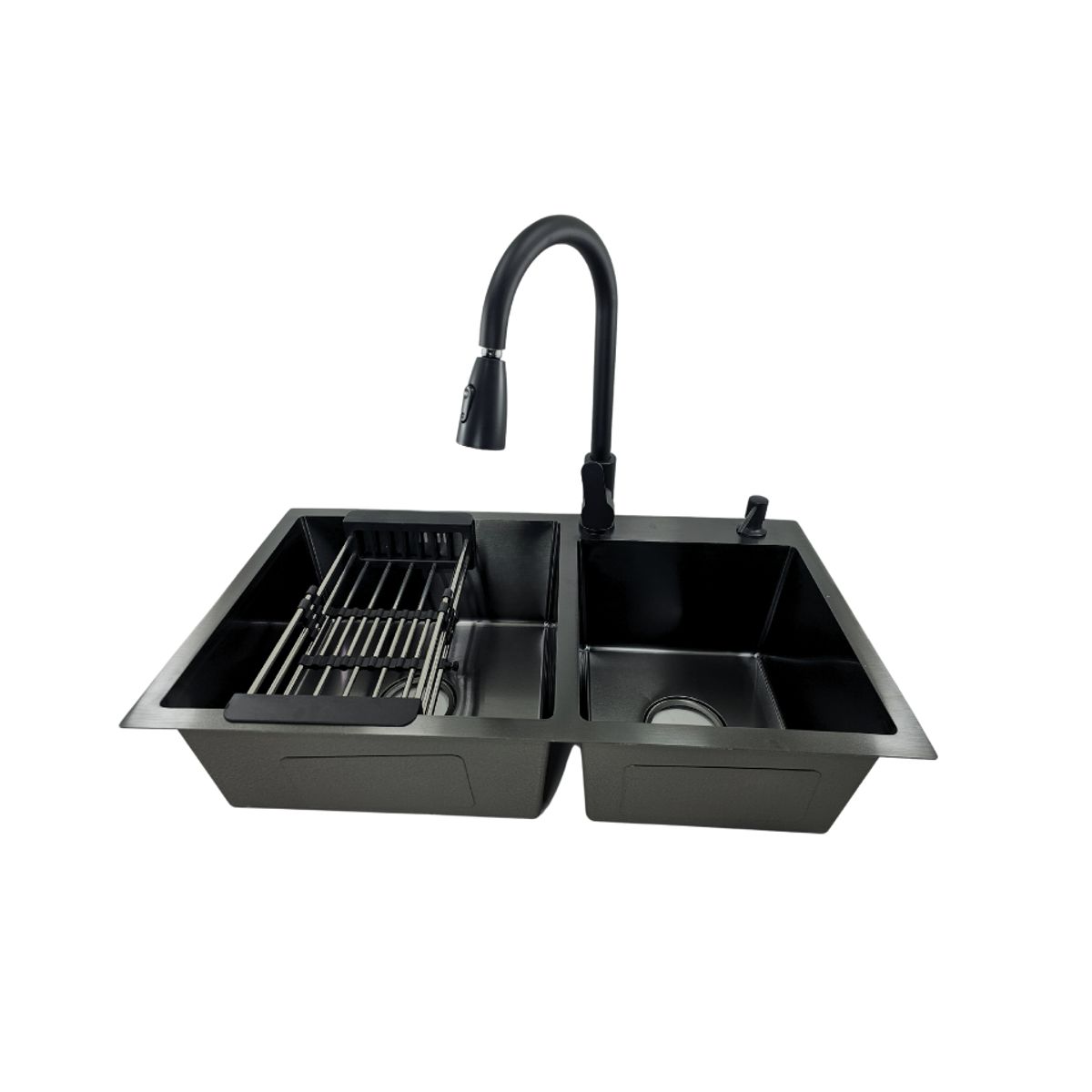 MODERN SPACE - Lavaplatos 78x43 Cm 2.5 Mm Black + Llave Extraíble + Disp.