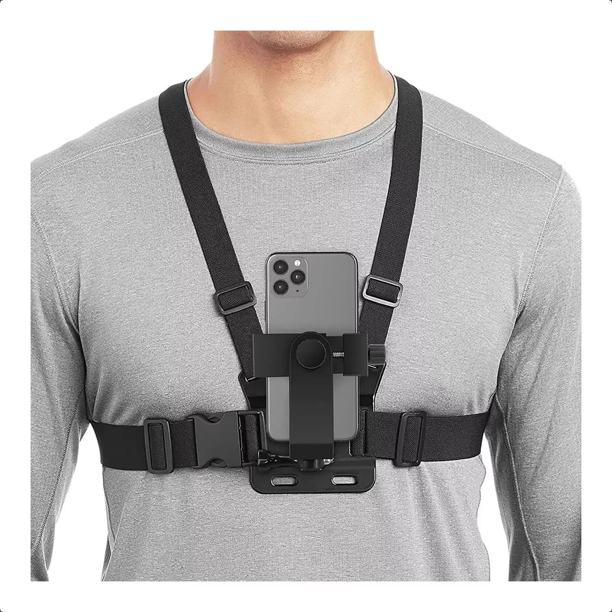 GENERICO - Soporte Celular Ajustable + Kit Arnes De Pecho Correa Selfie