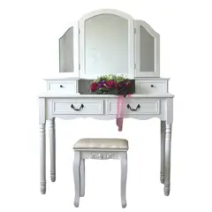 ITAHOME - TOCADOR COMODA MAQUILLAJE BANCA + ESPEJO JOSEFA