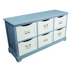 ITAHOME - CAJONERA COMODA CASTELLARO 6 CAJONES AZUL