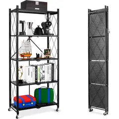 GENERICO - Estante Metálico plegable 5 niveles 250 kg Negro