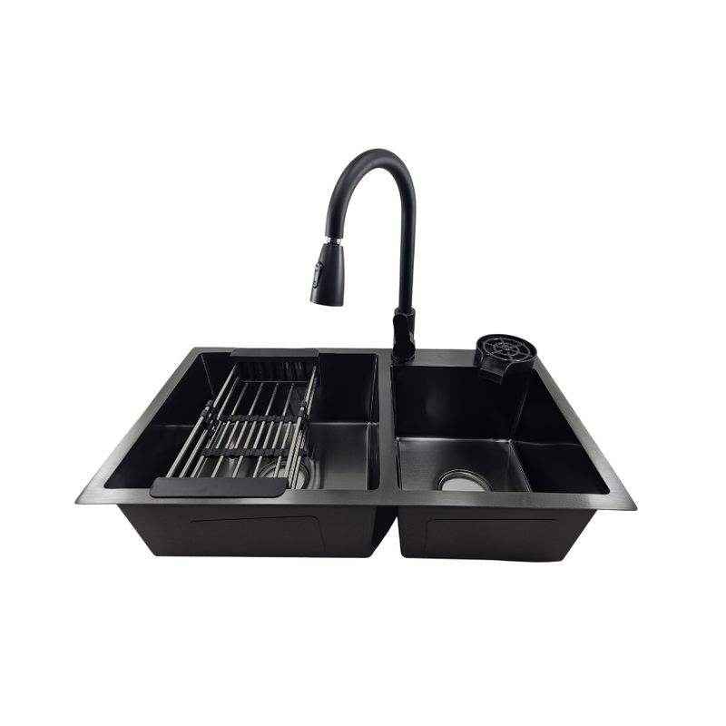 MODERN SPACE - Lavaplatos 78x43 Cm 2.5 Mm Black + Llave Extraible + Lavacop