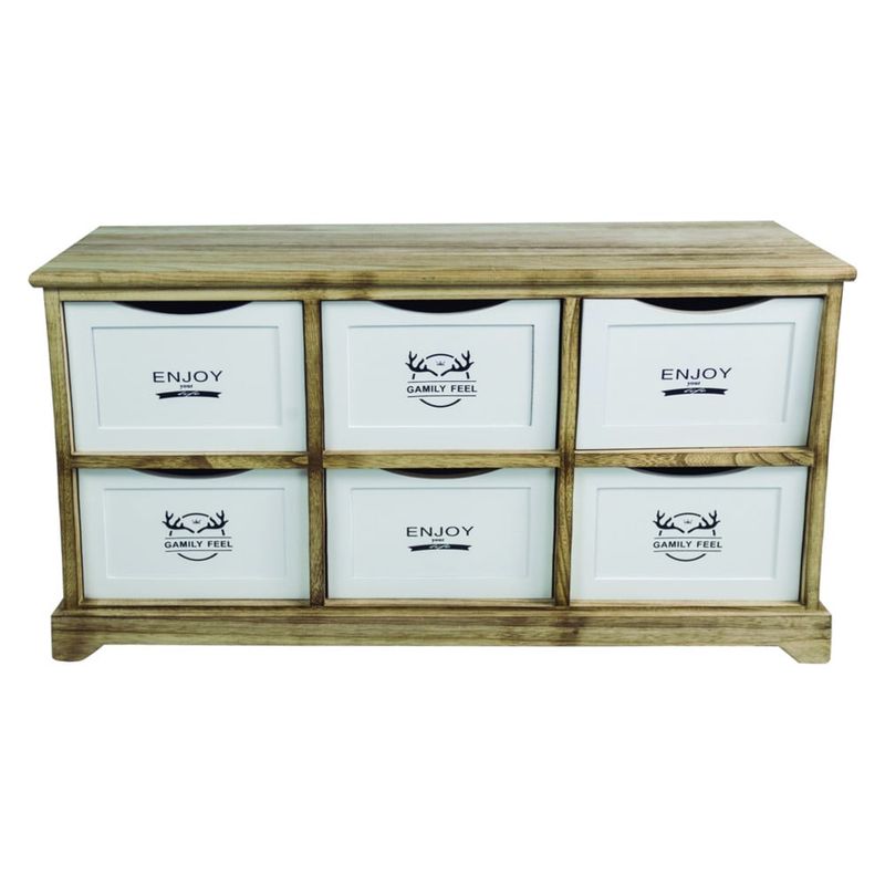 ITAHOME - CAJONERA COMODA CASTELLARO 6 CAJONES MADERA