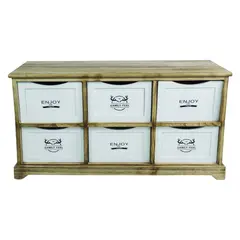 ITAHOME - CAJONERA COMODA CASTELLARO 6 CAJONES MADERA
