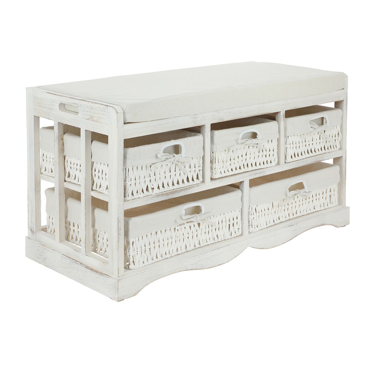 ITAHOME - ZAPATERA ORGANIZADOR BANCA MODENA 5 CAJONES BLANCO