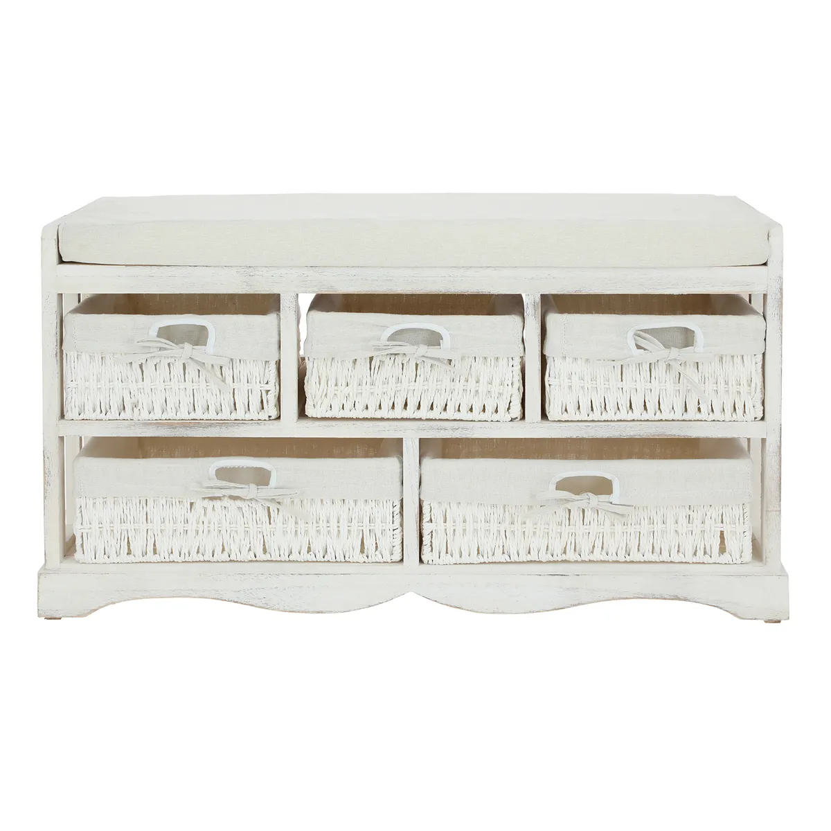 ITAHOME - ZAPATERA ORGANIZADOR BANCA MODENA 5 CAJONES BLANCO