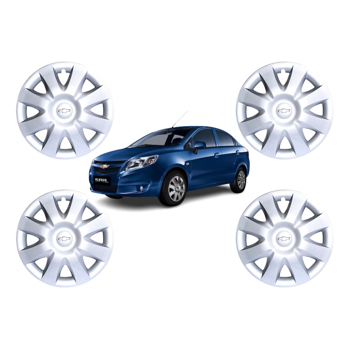 U BUY - Tapa Rueda Chevrolet Sail 14 2011 2016 Aro 14 Kit 4 Piezas