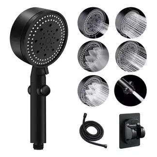 KUANGYE - Cabezal Ducha Telefono Negro Aumenta Presion Presurizado
