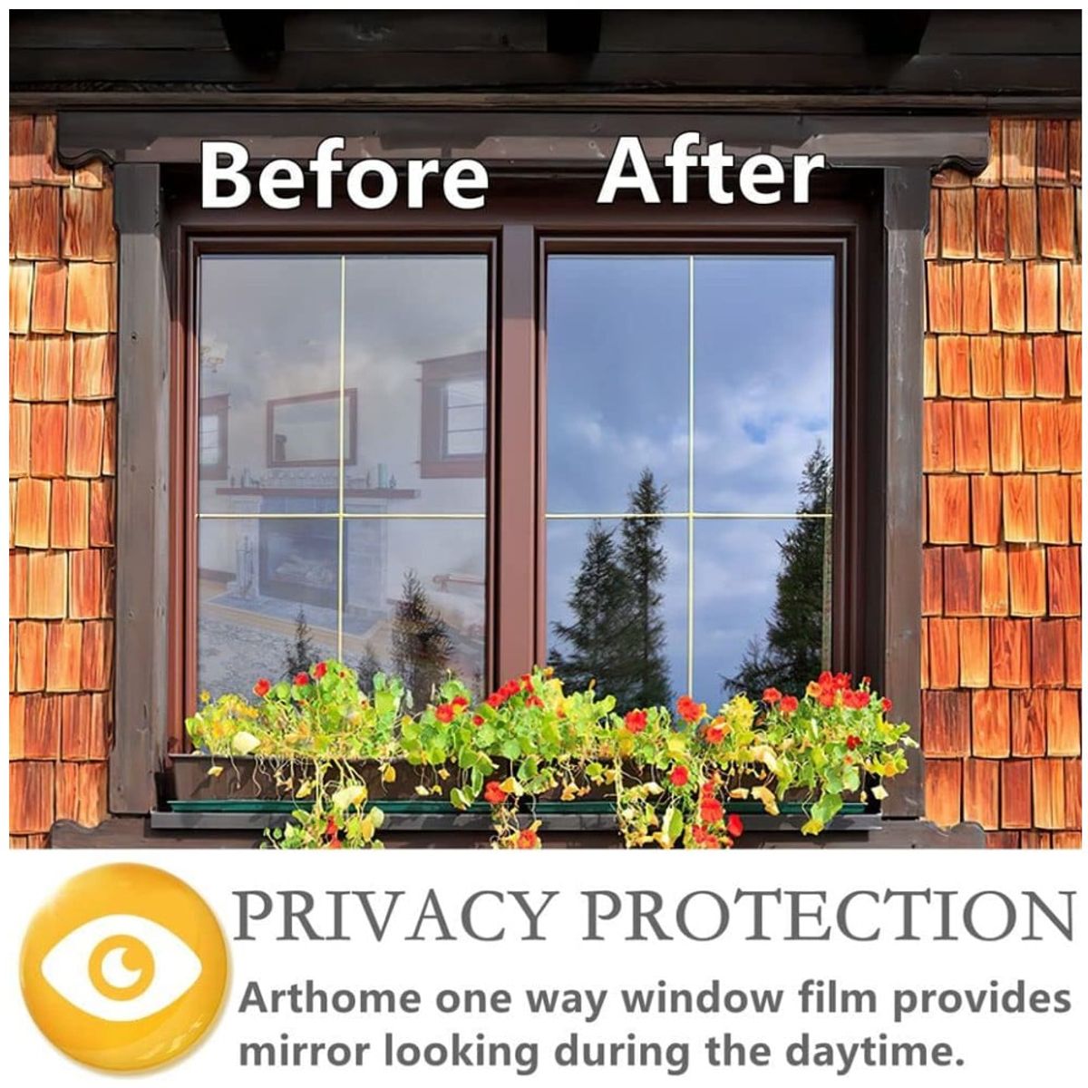 KUANGYE - Papel Polarizado Espejado Cromo Silver 15 Auto Ventana Casa