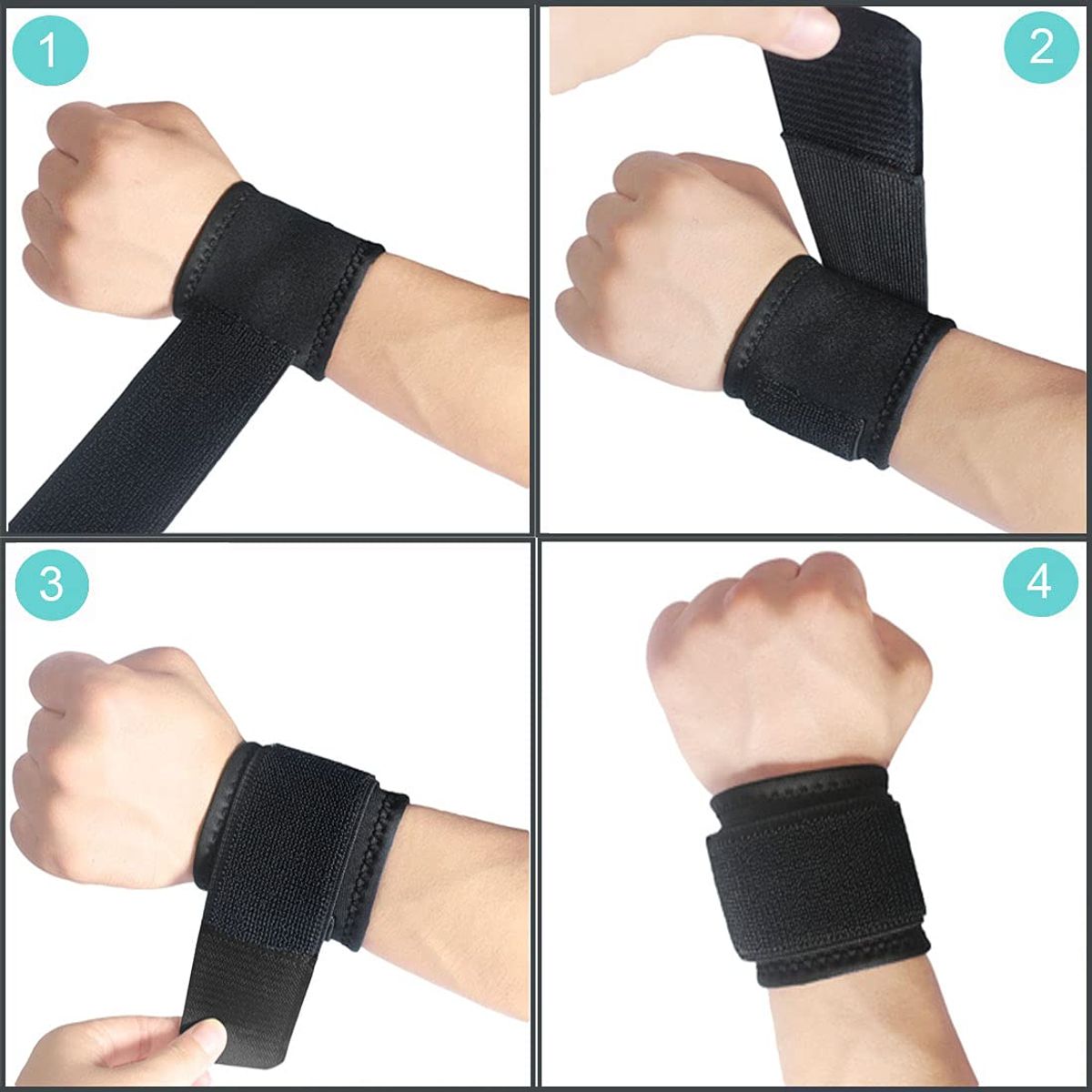 KUANGYE - Muñequera Básica Con Velcro Pack 2 Unidades