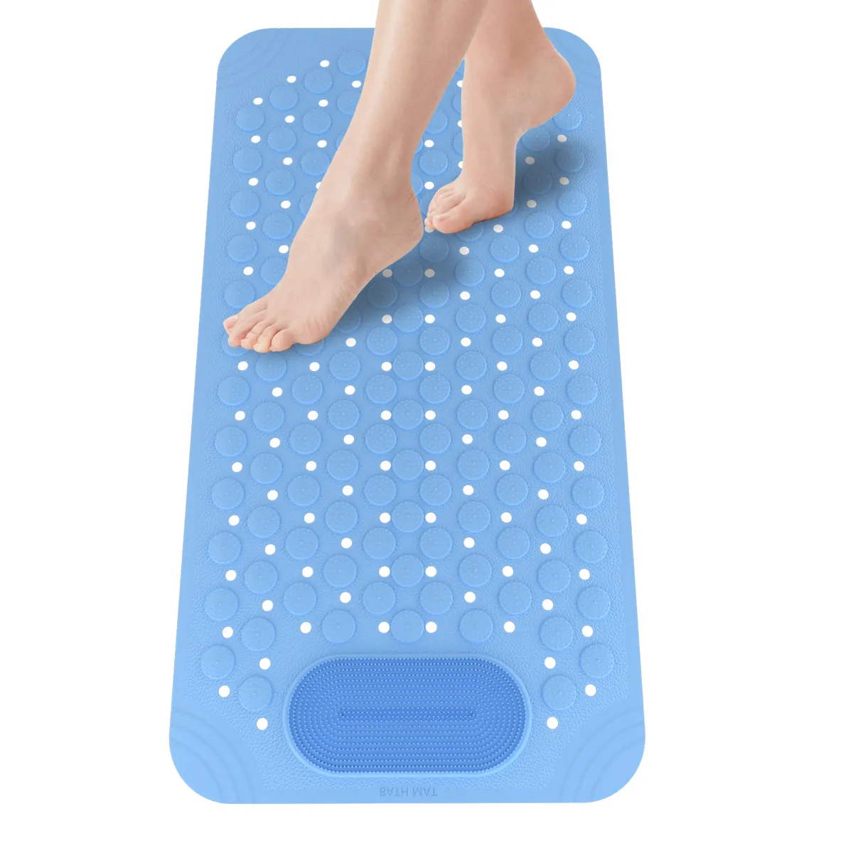 AIZO - Tapete Antideslizante Bañera Ducha 36x69cm Ventosas y Agujeros Seguros