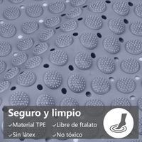 Tapete Antideslizante Bañera Ducha 36x69cm Ventosas y Agujeros Seguros