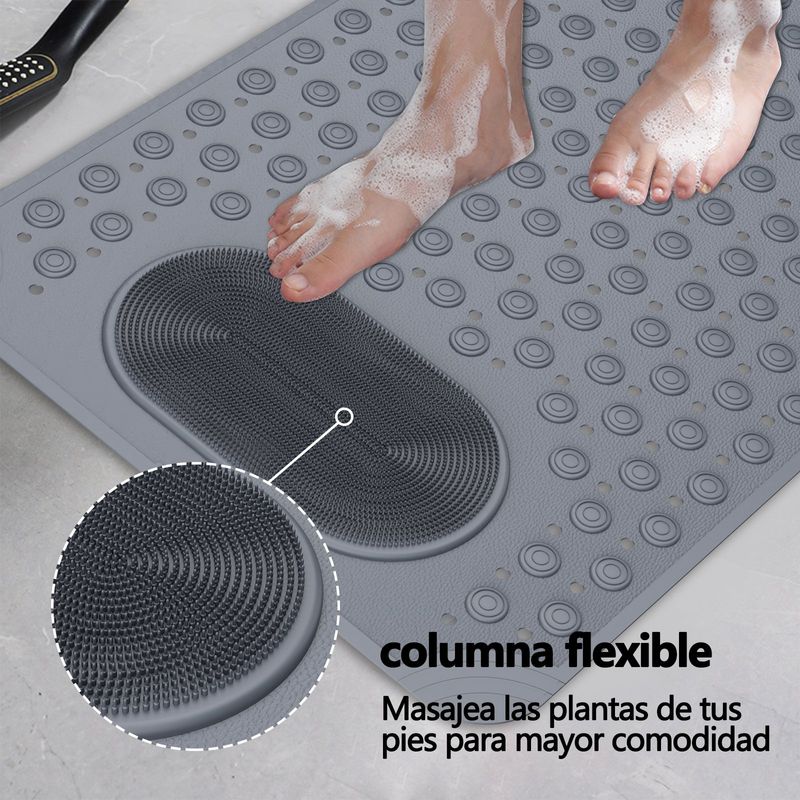 AIZO - 50×80cm Gris Goma Antideslizante Para Piso De Ducha Tina Baño
