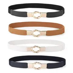 LUKOVEE - Pack 4 Cinturón Mujer Ajustable Elástico 65-90cm Ancho 25cm
