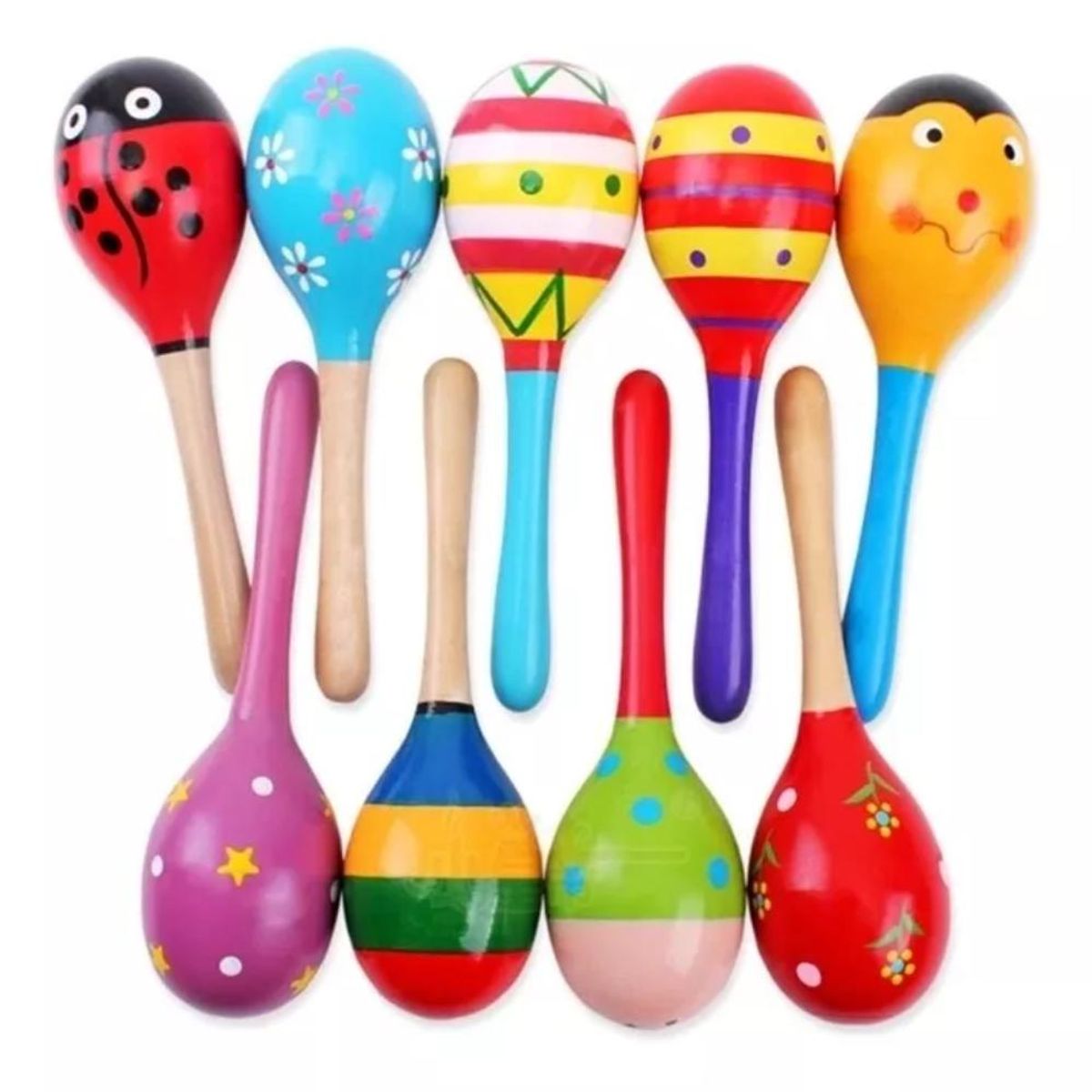 ARTIDIX - Maracas de madera 2 unidades diferentes diseños