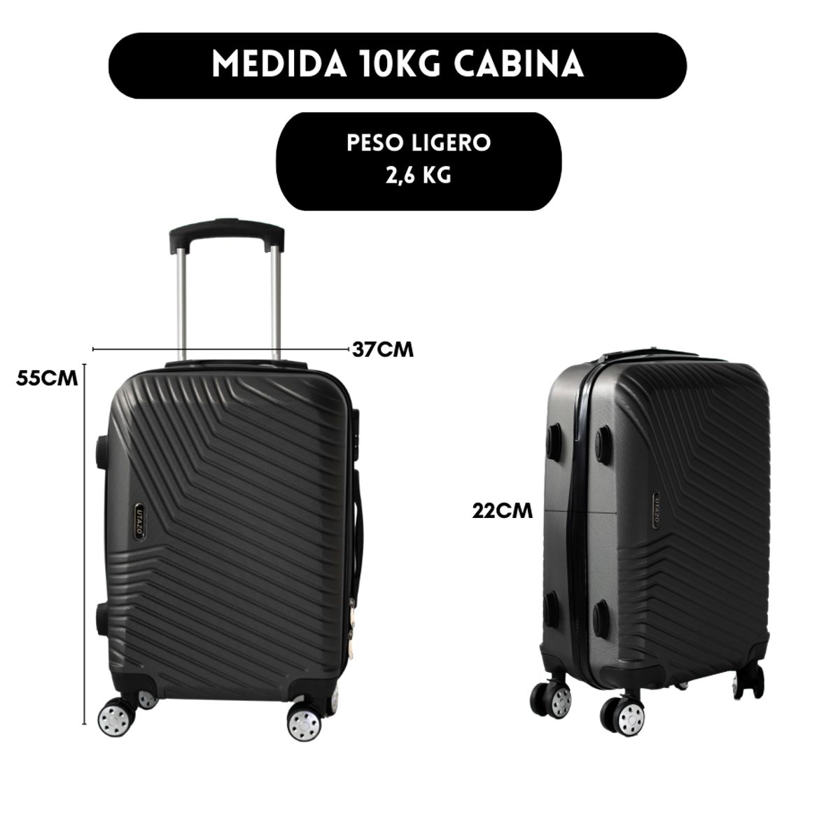 GENERICO - Maleta Cabina de 10 kg Equipaje Chica Ruedas Viaje Avión