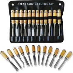 GENERICO - Set 12 Gubias Juego de Cinceles para Tallar Madera