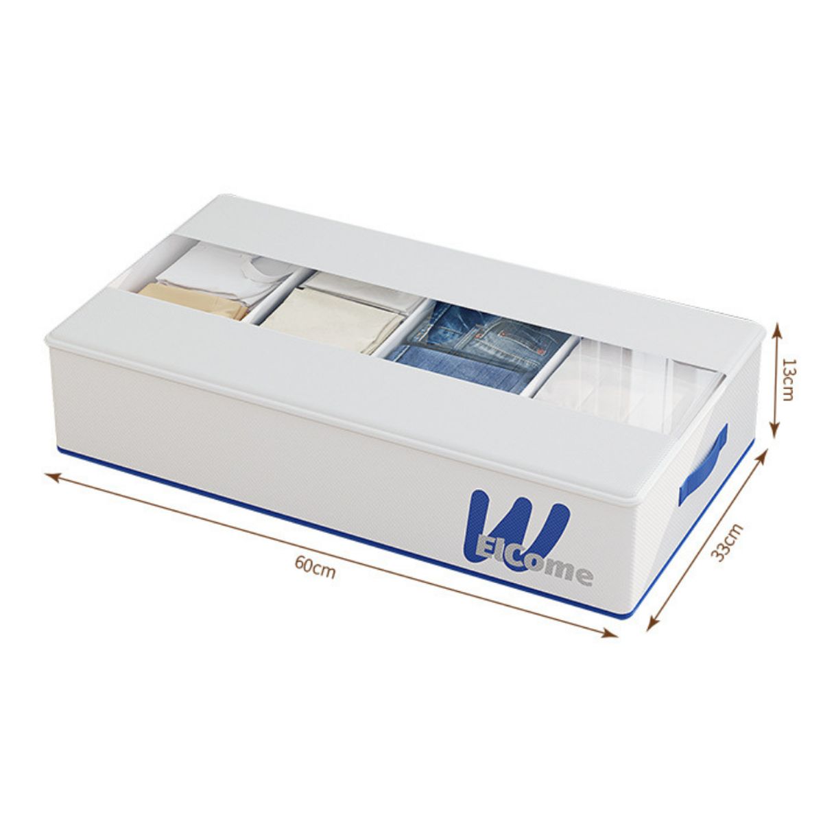 CRUSEC - Organizador De Ropa Plegable Bajo Cama 60x33CM Impermeable