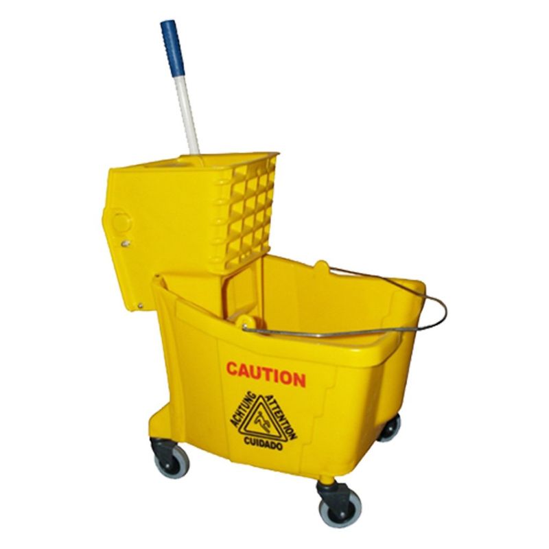 GENERICO - Carro Estrujador Aseo Amarillo 36 Litros Tecnoplus
