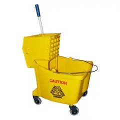 GENERICO - Carro Estrujador Aseo Amarillo 36 Litros Tecnoplus