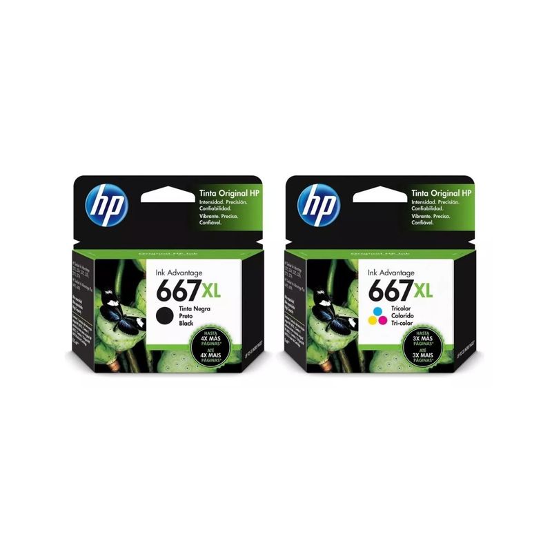 HP - Pack Cartuchos hp 667XL Original Negro / Tricolor