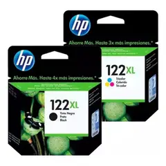 HP - Cartuchos de Tinta 122XL Original Negro/Tricolor Pack