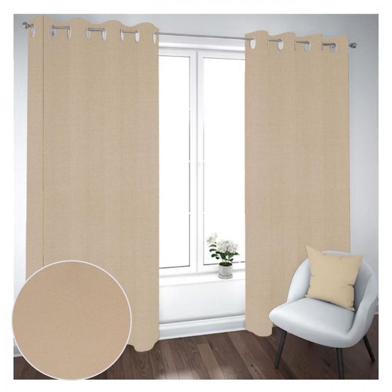 GENERICO - Cortina Black Out 2 Paños Decorativa Color Café N°36 (140X230)