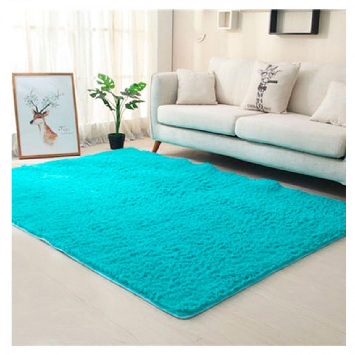 GENERICO - Alfombra Peluda Suave Decorativa Hogar Oficina 180x200 Calipso