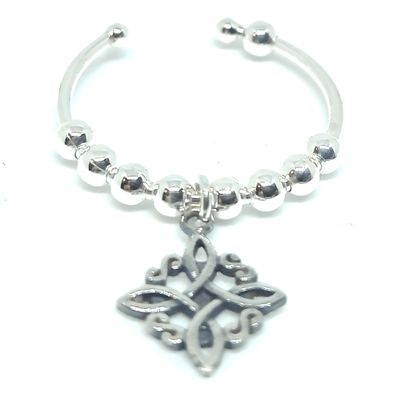 Imagen 2 del producto Anillo de Plata Ajustable Antiestrés Nudo de Bruja