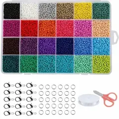 MUNDO MAGIA - Juego De Cuentas De Vidrio 14522 Uds 3mm 24 Colores