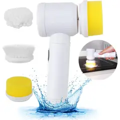 CRUSEC - Cepillo De Limpieza Lavaloza Eléctrico Recargable USB 3 en 1