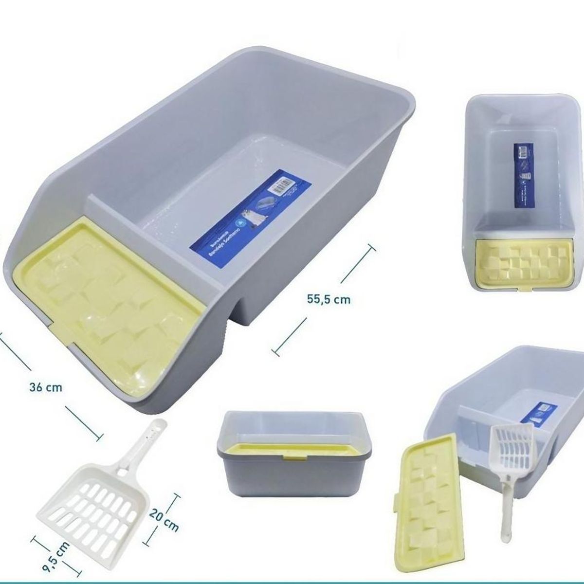 GENERICO - Baño Arenero Para Gatos Cuadrado Con Pala 55x36