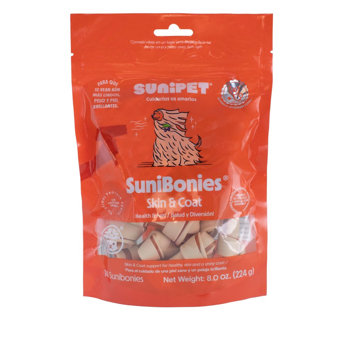 SUNIPET - Snack Sunibonies Huesitos Piel y Pelaje 12und