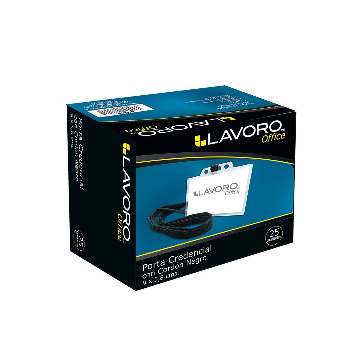 LAVORO - Porta Credencial 9 x5,8 cm Con Cordón Negro 25 Uni Lavoro