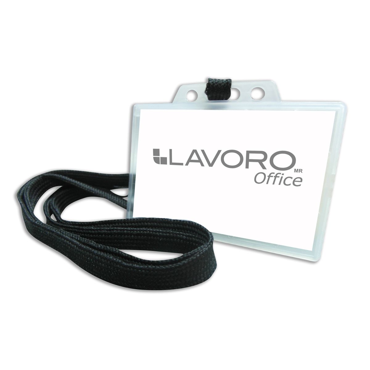 LAVORO - Porta Credencial 9 x5,8 cm Con Cordón Negro 25 Uni Lavoro