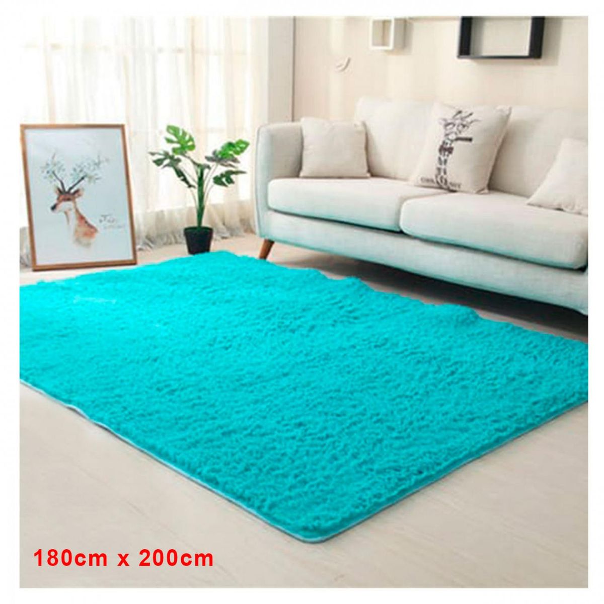 GENERICO - Alfombra Peluda Suave Decorativa Hogar Oficina 180x200 Calipso