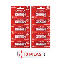 AIWA - Pila Alcalina Aaa Pack X10 Unidades Aw-lr03p5