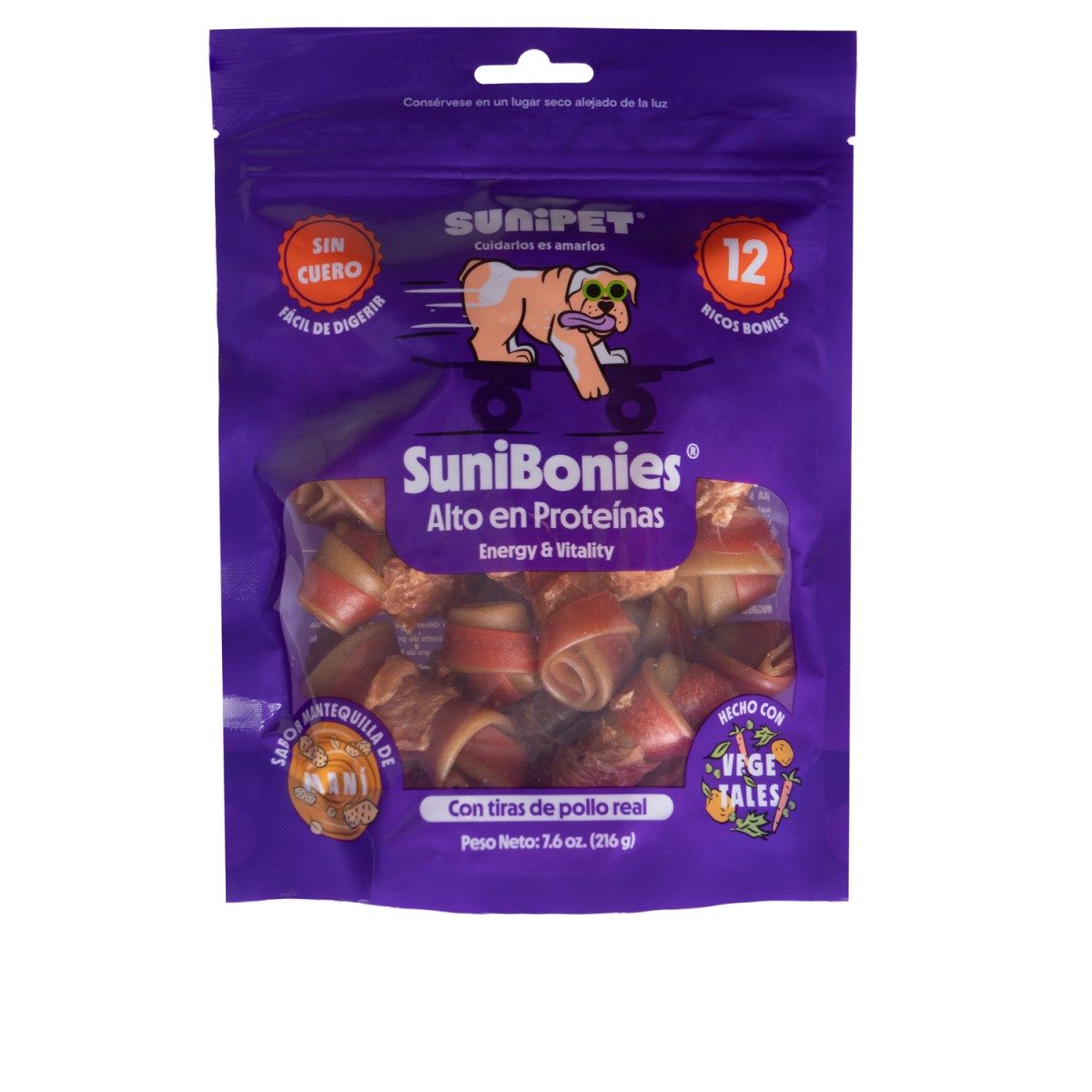 SUNIPET - Snack Sunibonies Huesitos Alto en Proteinas Para Perro 12und
