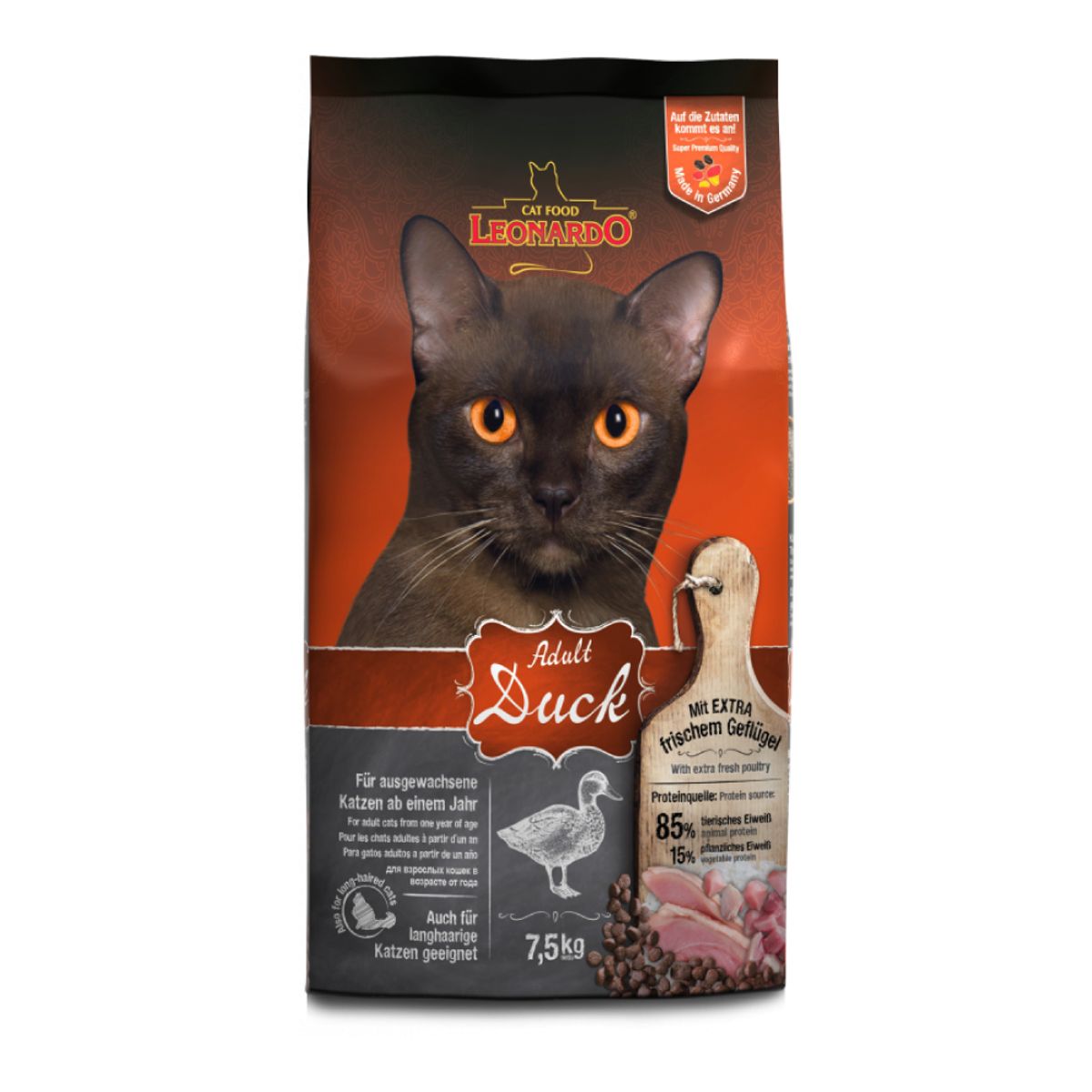 CAT FOOD LEONARDO - Alimento Leonardo Adult Duck Para Gato 7.5Kg