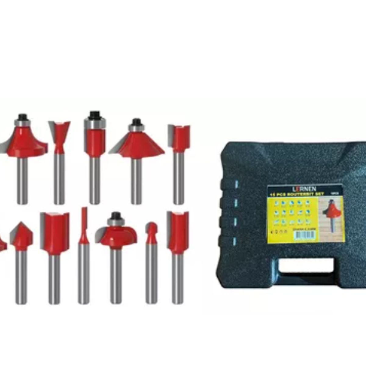 LERNEN - Pack 15 Fresas Broca Para Fresadora Tupi + Maletín