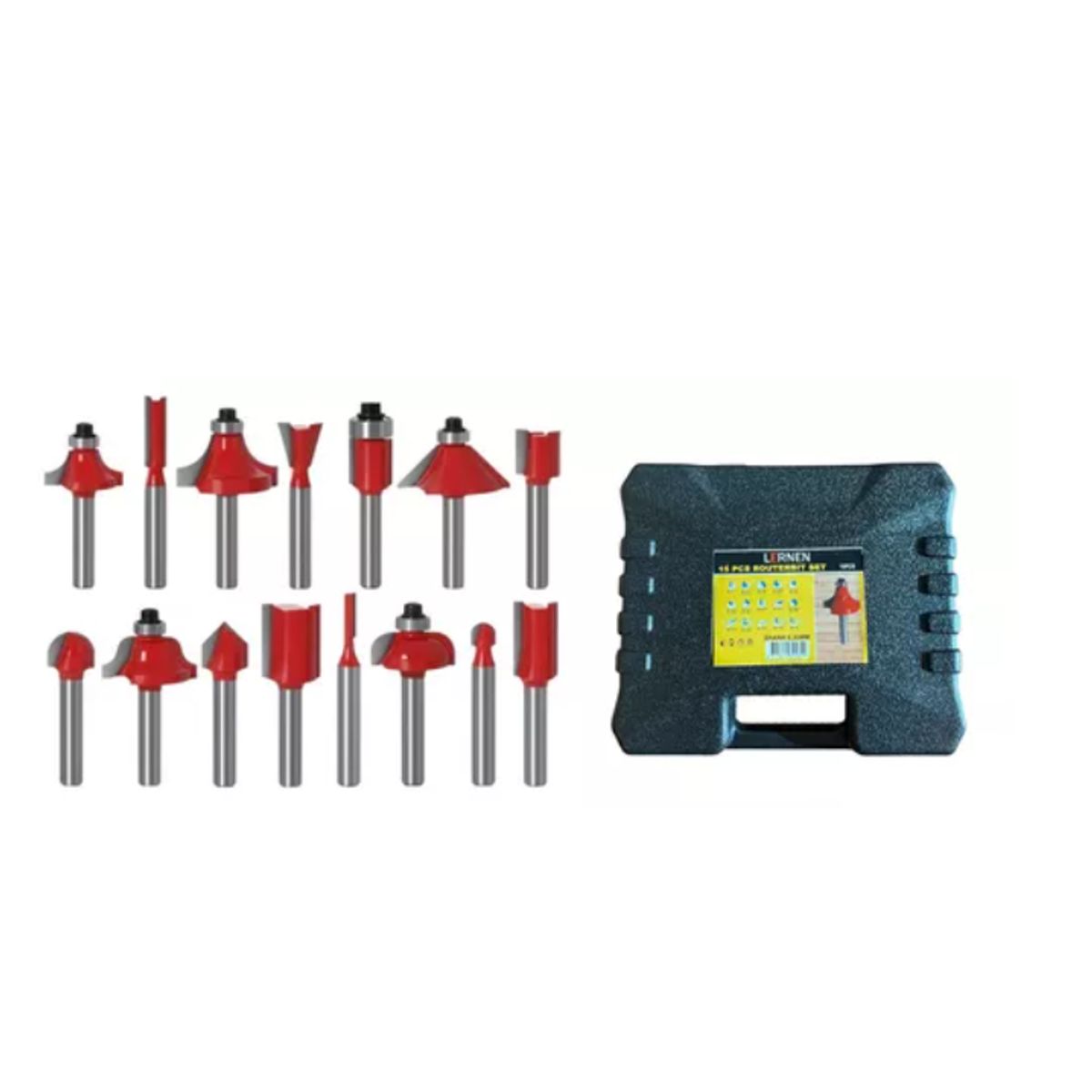 LERNEN - Pack 15 Fresas Broca Para Fresadora Tupi + Maletín
