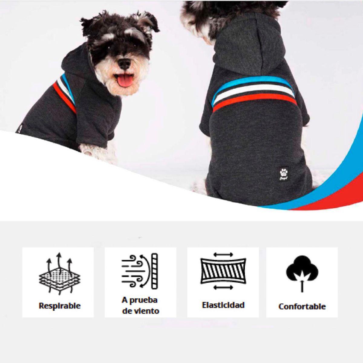 MARBEN PETS - Poleron Wonder Dog Sport Con Capucha Perro Xsmall