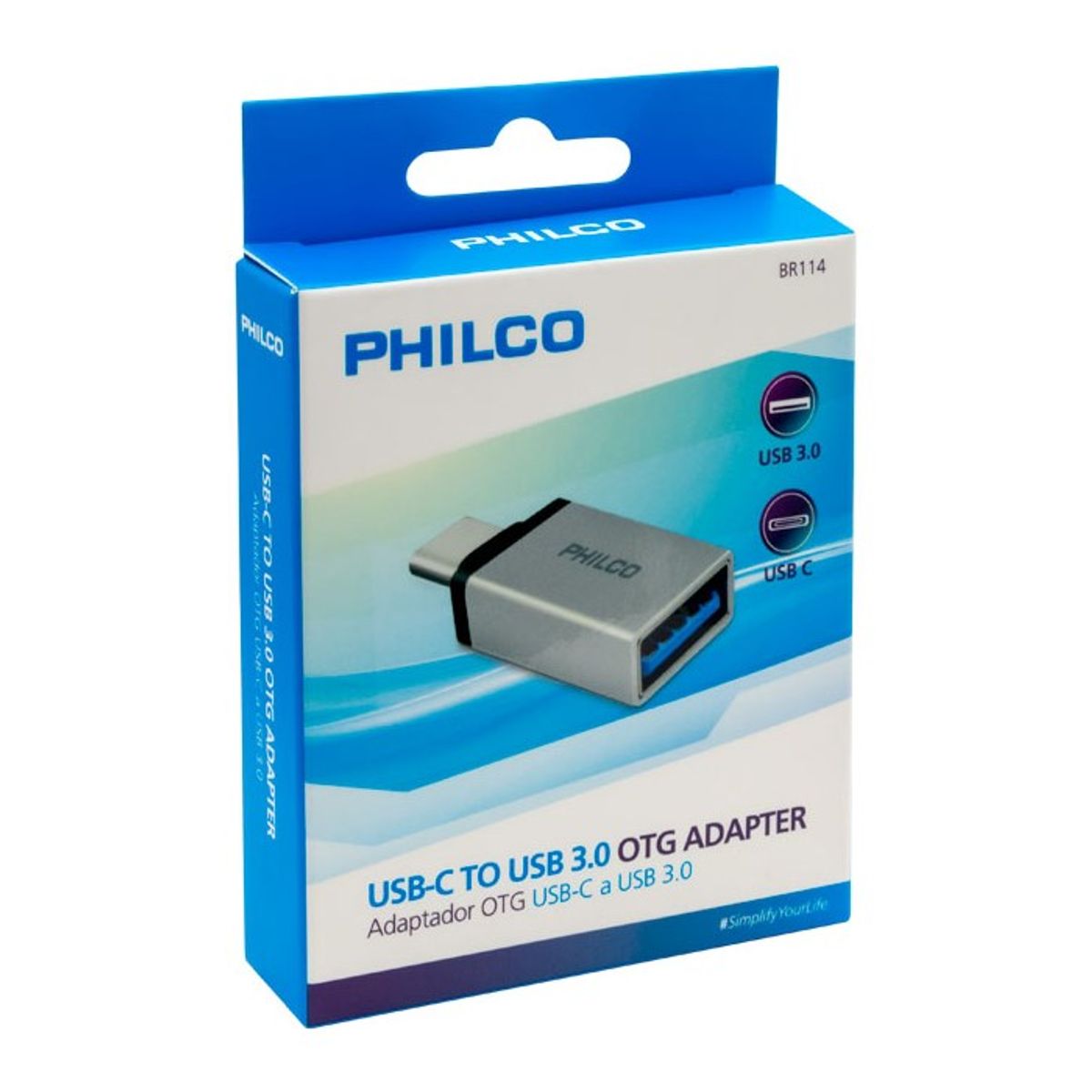 PHILCO - Adaptador OTG USb Tipo C USB 3.0 Philco