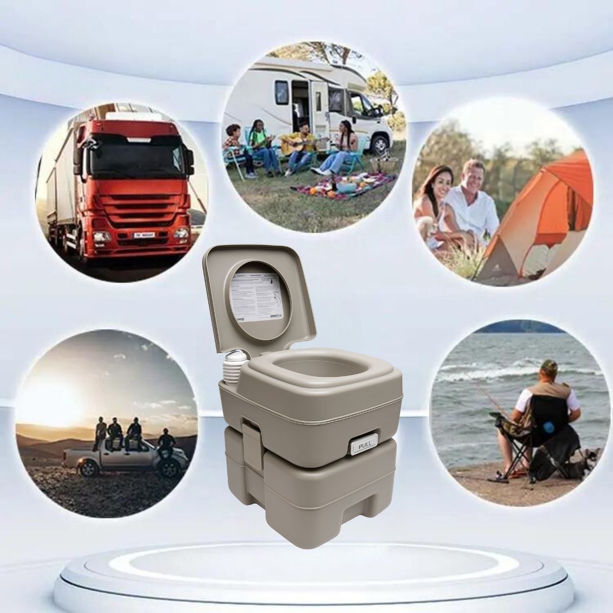 GENERICO - Baño Químico Portátil 20 Litros Reusable Camping Outdoor