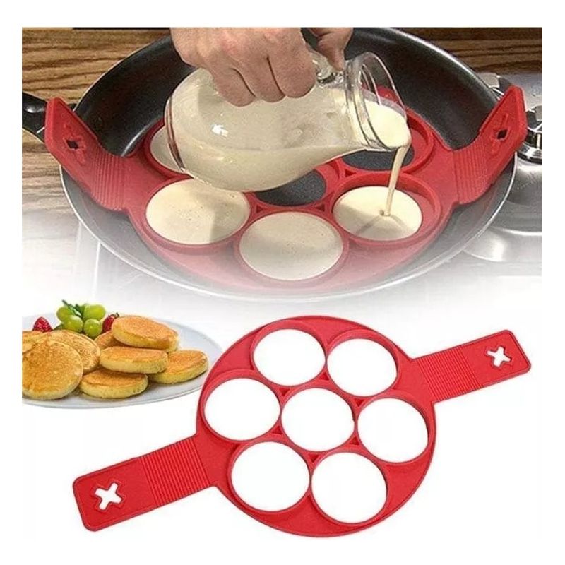 GENERICO - Molde Para Panqueques Queques De Silicona Huevos 7 Espacios