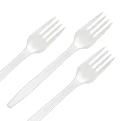 GENERICO - Tenedor Desechable Blanco X50 Tenedor Plástico