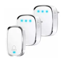 MUNDO MAGIA - Timbre Inalámbrico Impermeable Con Luz Led 1 Transmiso 2 Rec