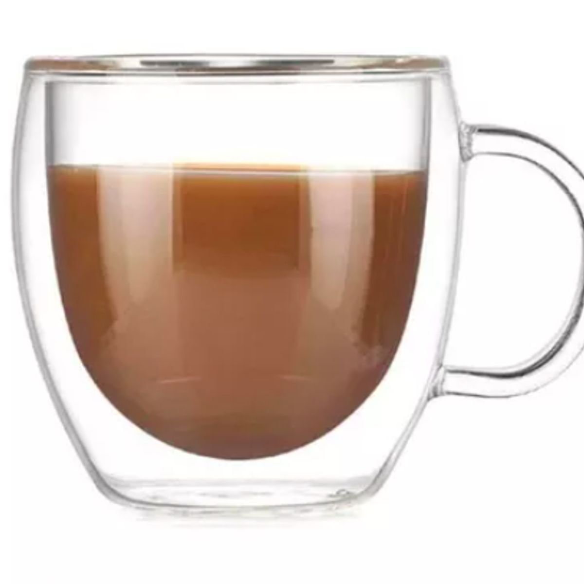 GENERICO - Pack 2 Tazas Doble Pared Vidrio 250ml Cafe Te Capuccino